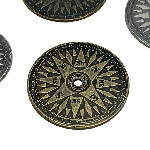 8 Compass Elements by Tim Holtz Idea-ology Mixed Metal Tones Craft Supplies - Picture 2 of 9